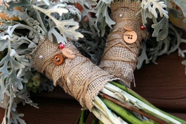 Natural Eco Friendly Wedding Bouquet Holder Customize Colors by FleurDetaillee on Etsy