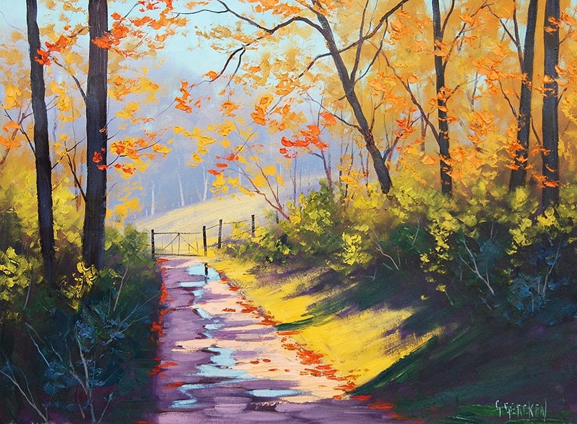Autumn Landscape Original Ol Painting