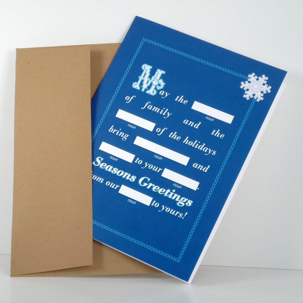 Season's Greetings Card Mad Libs Style Blue 10 by theRasilisk : funny cross 