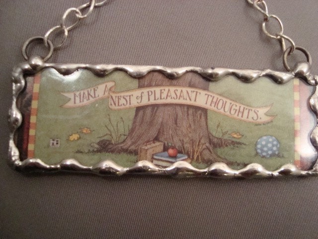 Pleasant Thoughts Soldered Glass Ornament