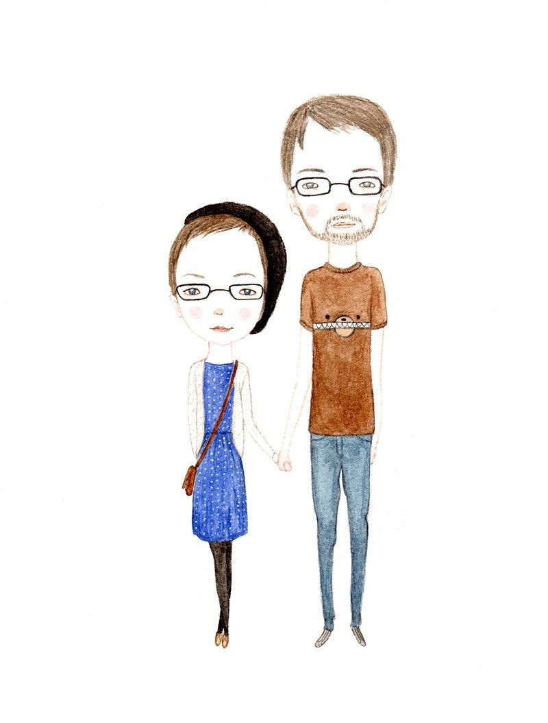 Custom Watercolour Pop Portrait (couple)