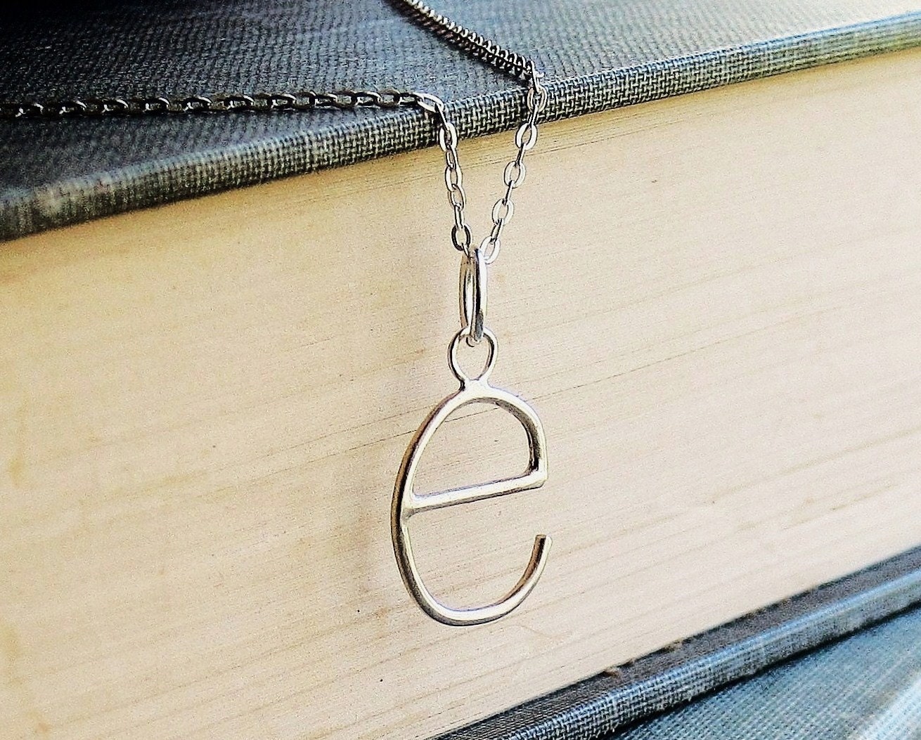 E is for Emmy, Custom Initial Letter Necklace, Sterling