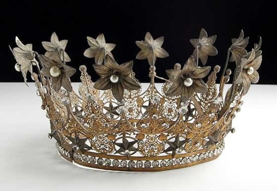 HUGE Antique French RARE Crown Late 1800s