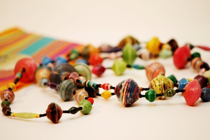 NOW 50% OFF REGULAR PRICE Acholi Bead Jewelry made in Uganda  Long Necklace 56 to 66 inches