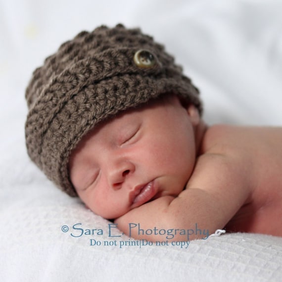 CROCHET PATTERN Tiny Textures Newsboy Cap (Sizes Newborn to 3 years) Permission to sell all finished items