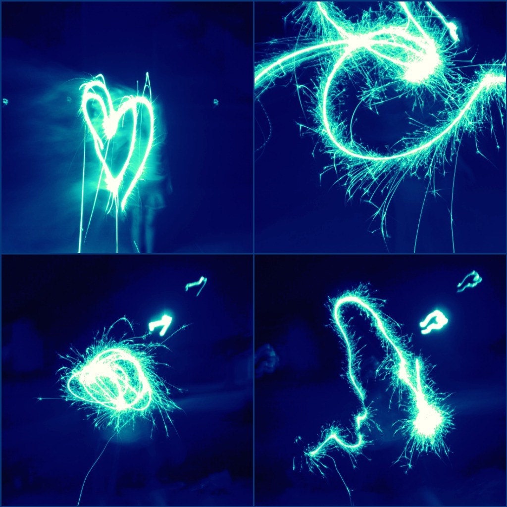 SALE Blue Sparklers Collage