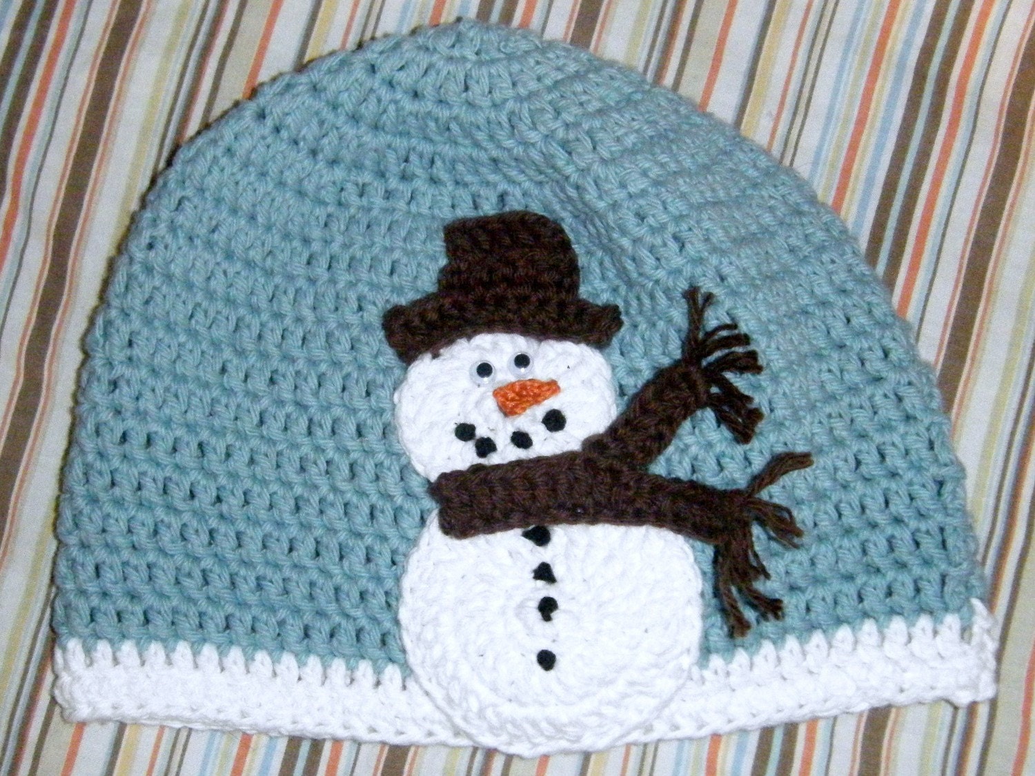 Custom Crochet Snowman Hat Any Size/Colors