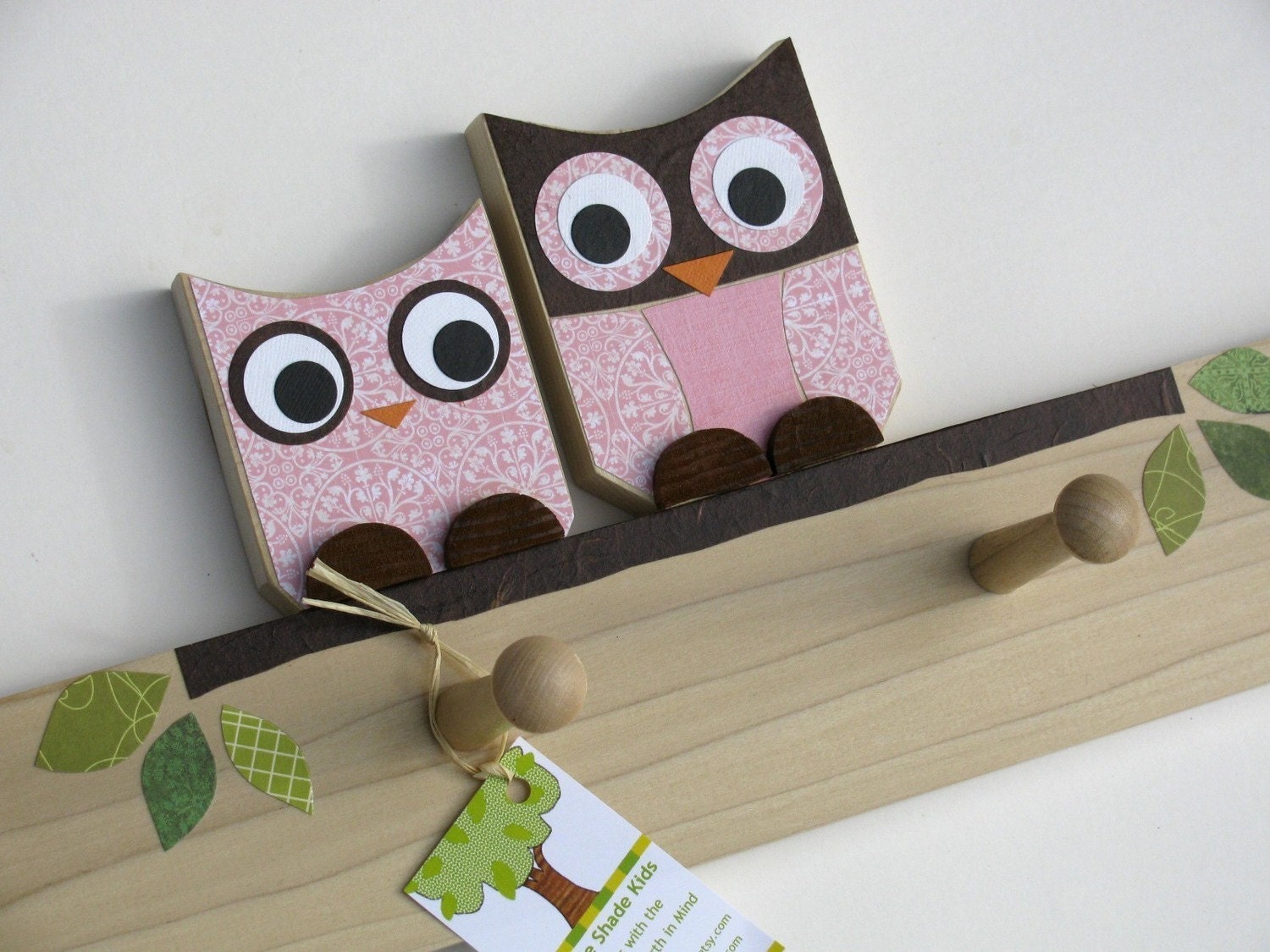 Olivia the Owl and Child Peg Rack - eco-friendly by Maple Shade Kids