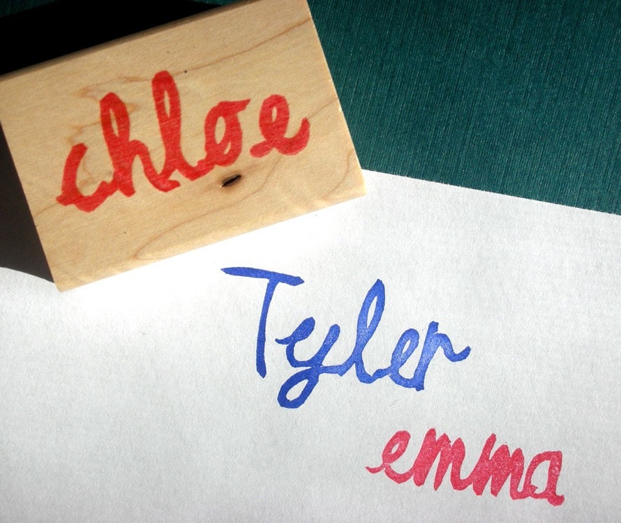 Personalized name hand carved stamp