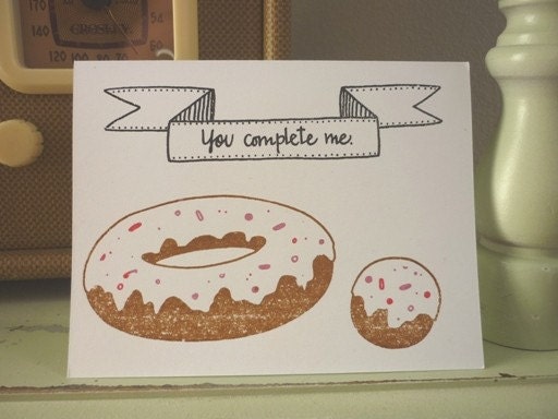 You Complete Me - Gocco Valentine Card