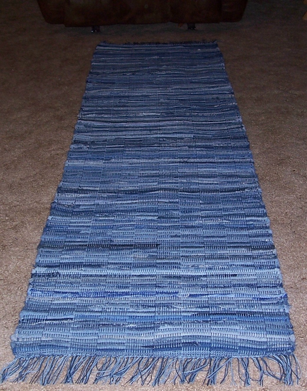 Narrow 6 ft denim rug