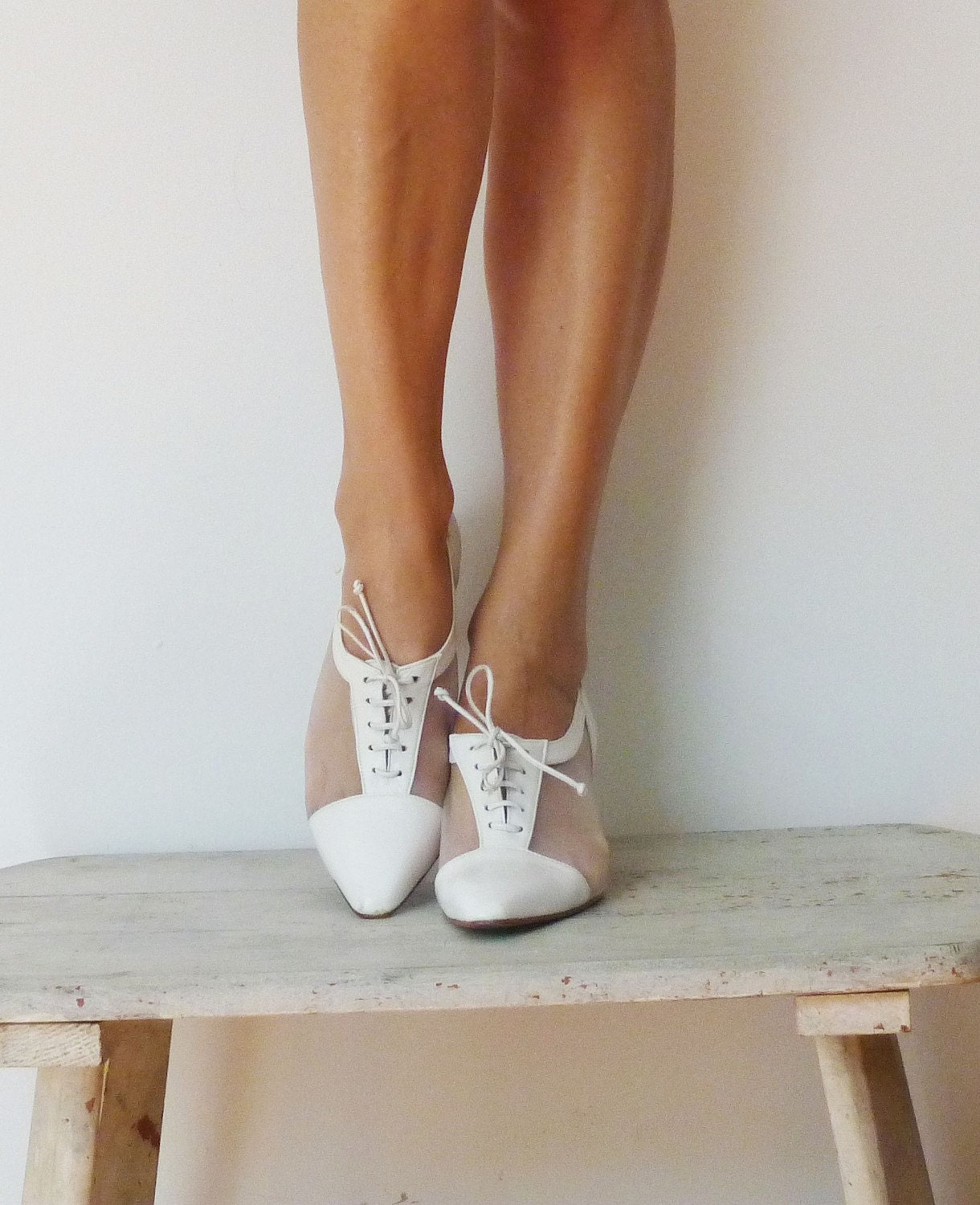 Vintage White Oxford Heels