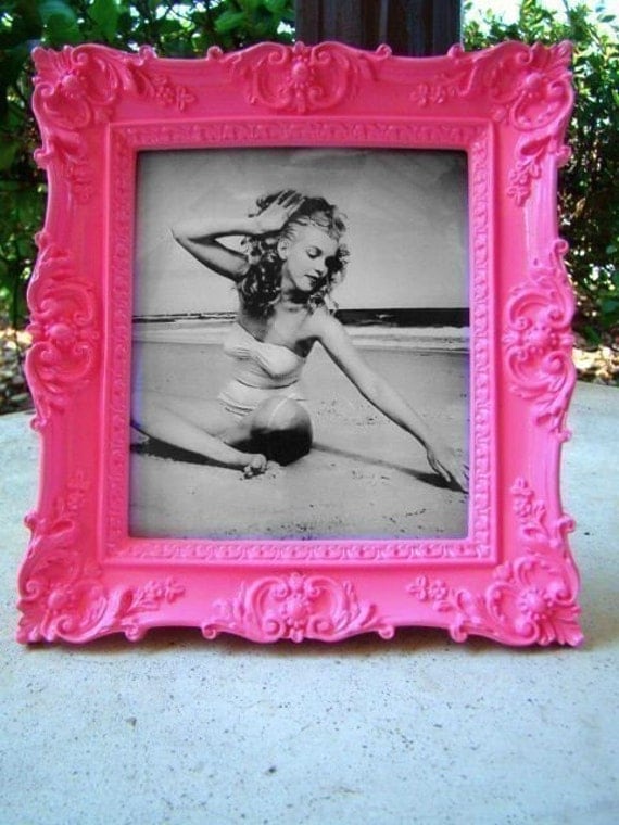 Bubble Gum Pink Ornate Vintage Style Picture Frame 5X5.5