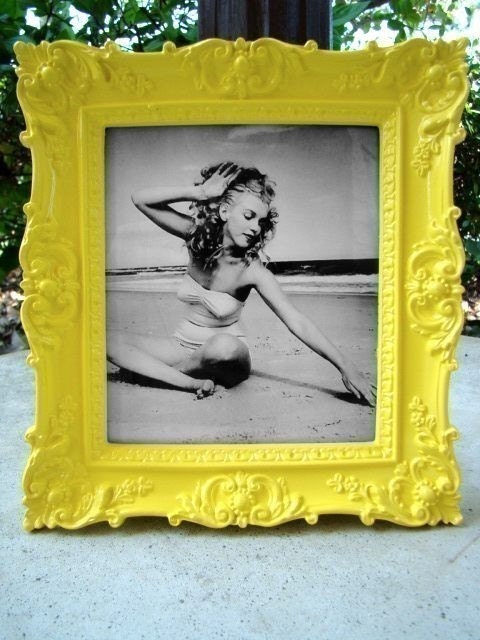 Sunny Yellow Ornate Vintage Style Picture Frame 5X5.5