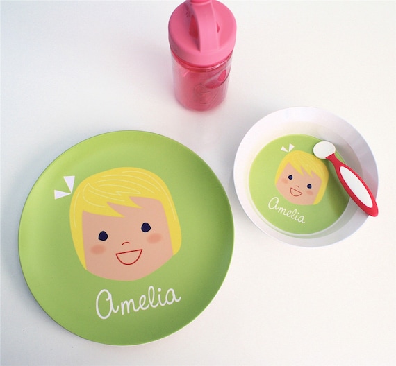 Custom Personalized Plate and Bowl Set - Girl or Boy