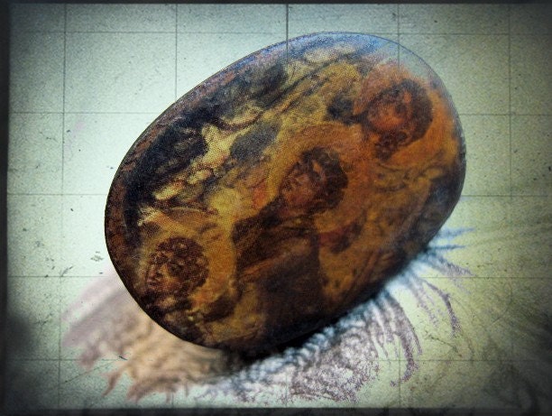 Black Ruthenia. Grungy Icon in Wooden Ring.