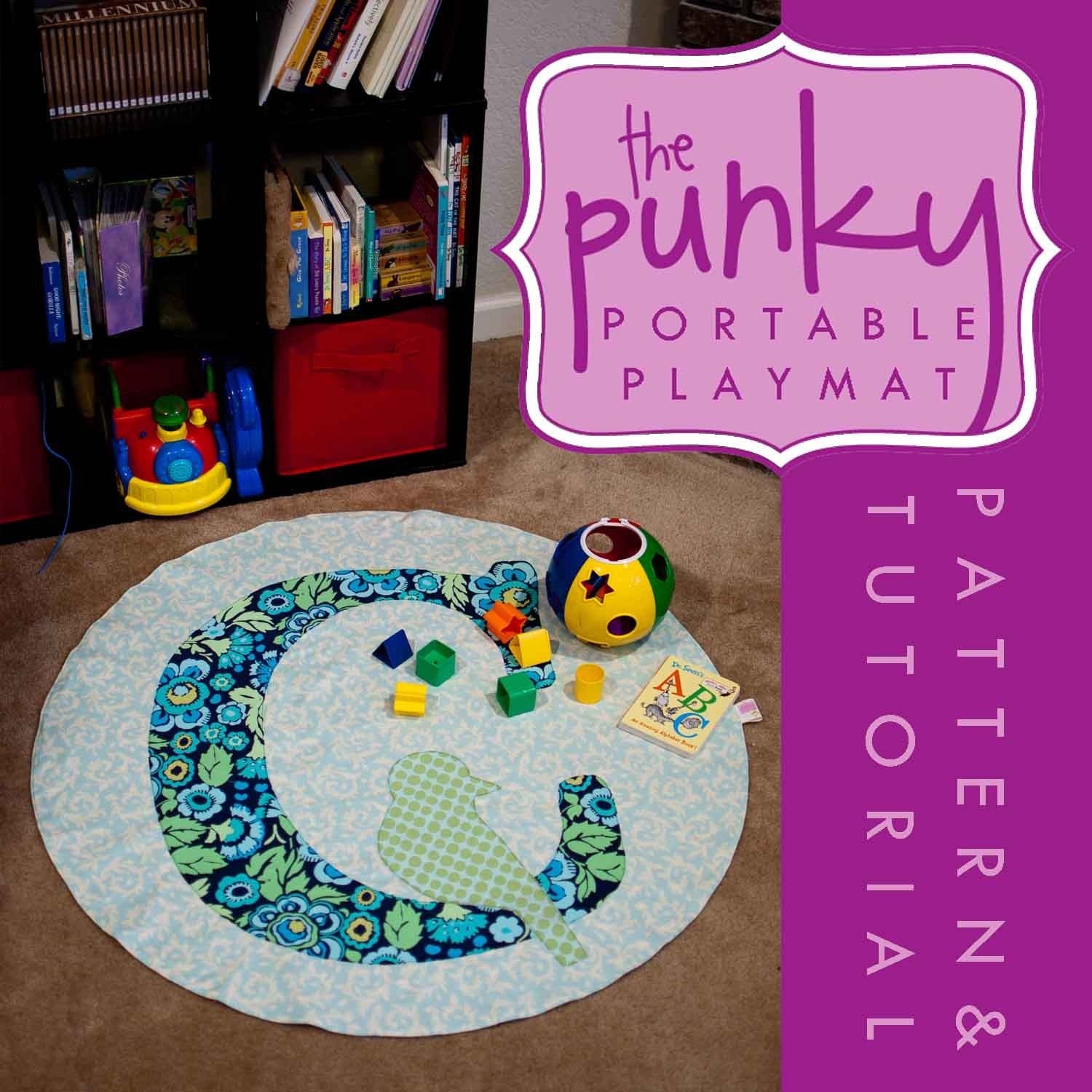 Bird on a Letter- Pattern and Tutorial PDF Punky Portable Play Mat, Stroller Blanket, Rug, Throw, Sewing, Easy, Activity, Toy, Colorful, High Contrast, DIY, Custom, Personalized, Monogram