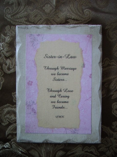 poems for sister in law. Shabby Chic Plaque for Sister