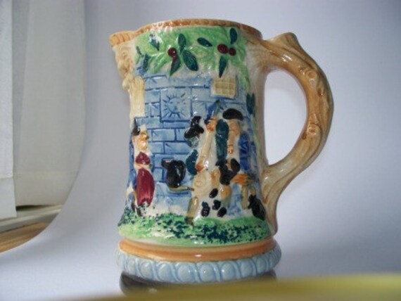 AID for ANIMALS in JAPAN -Vintage Mid Century Kitsch - Love in the Spring - Pitcher and Mugs - Made in Japan