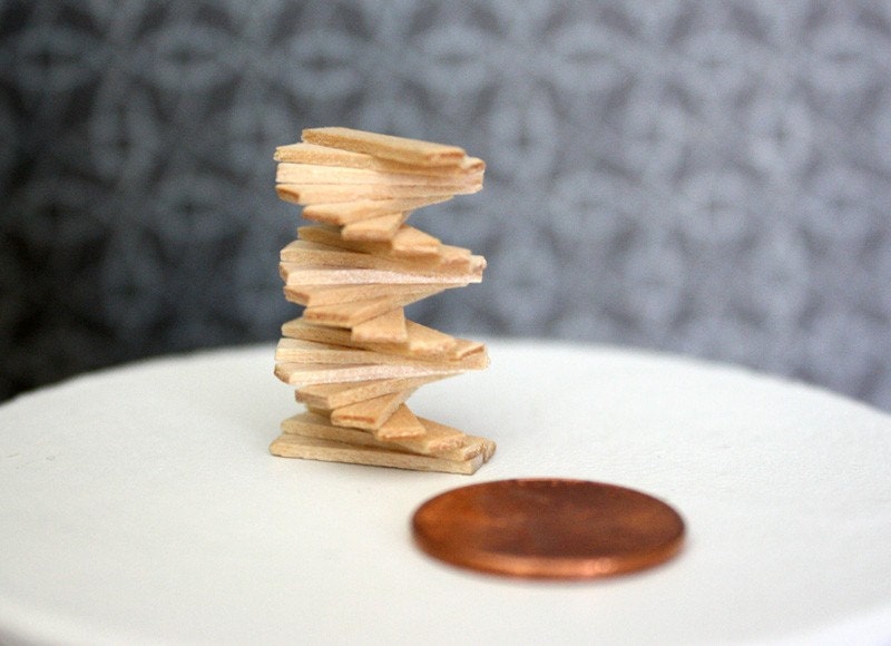 Dollhouse Miniature Modern Spiral Zen Wood Sculpture, in 1:12 Scale