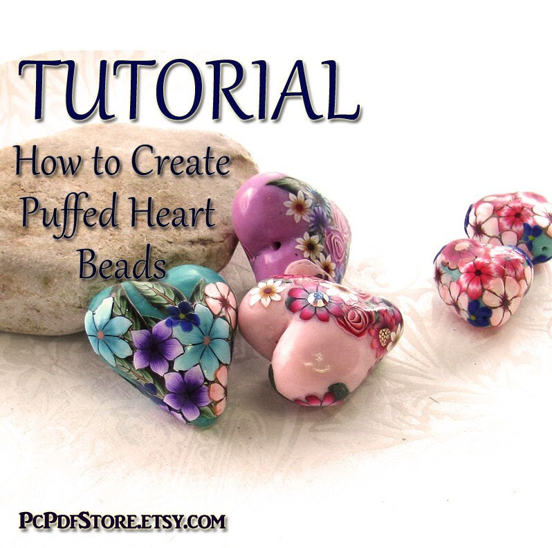Puffed Heart Beads E book Pdf Tutorial 41 pages step by step instructions Guide