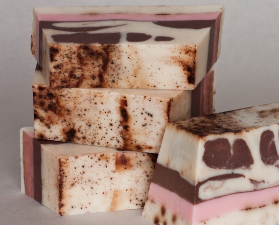 Chocolate Raspberry Tiramisu, Hand-Crafted Soap Dessert Vanilla Cocoa Valentine Gift Pink Brown