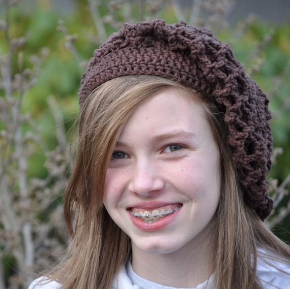 Chocolate Brown Slouchy Beanie Hat by Too Much of a Good Thing on Etsy