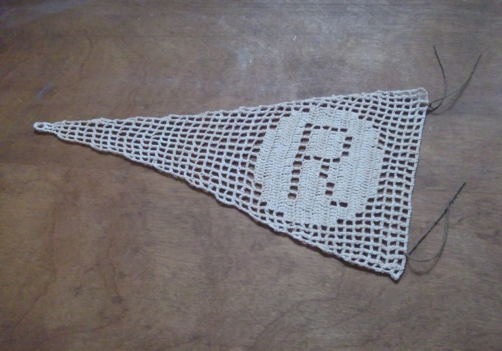 Crochet Monogram Pennant - Free Shipping to U.S.