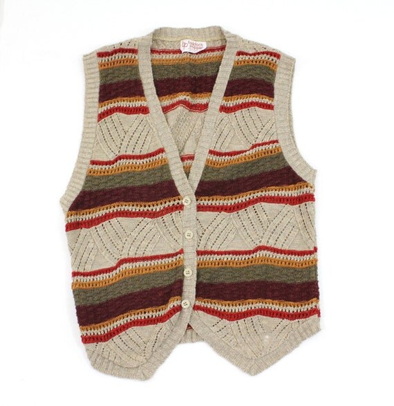 vintage 1970's soft COLLEGIATE knit vest