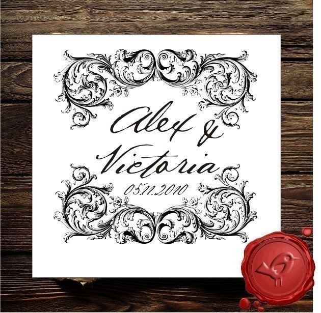 Vintage design Custom  Personalized  save the date rubber stamp cute  wedding  gift - style HS1273