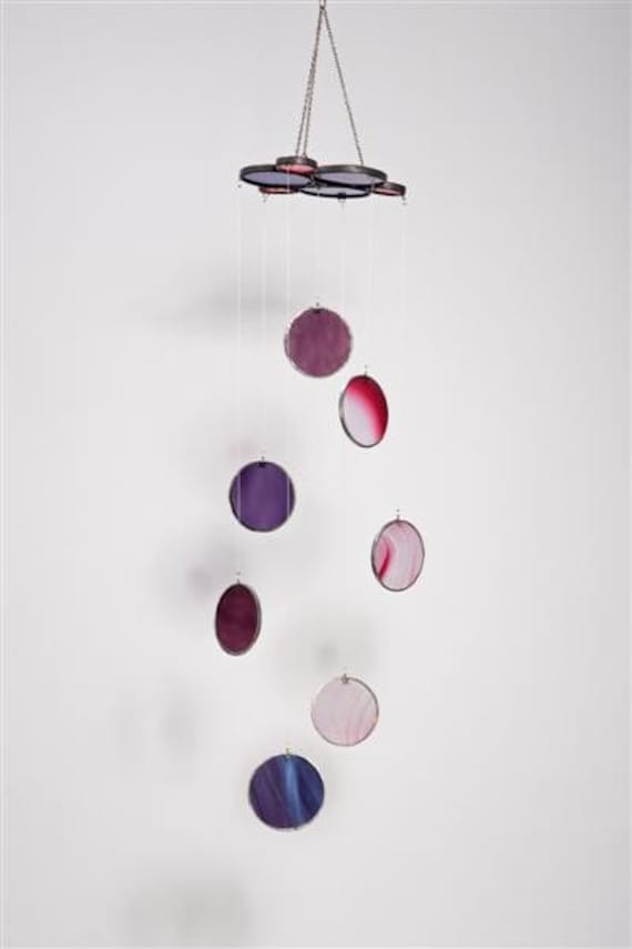 Gilat glass mobile - pink and purple