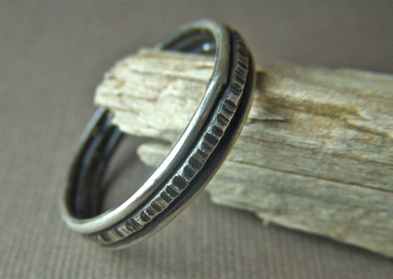 Mens wedding band in sterling silver
