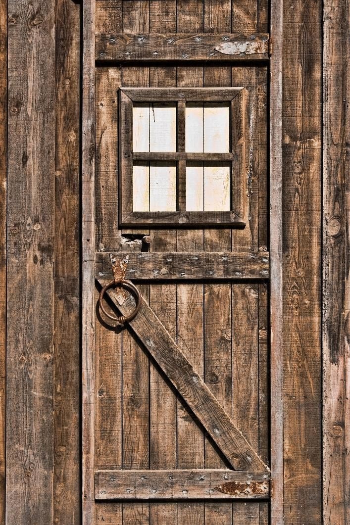 4x6 Foot Vinyl Photography Backdrop -- Old Wooden Door