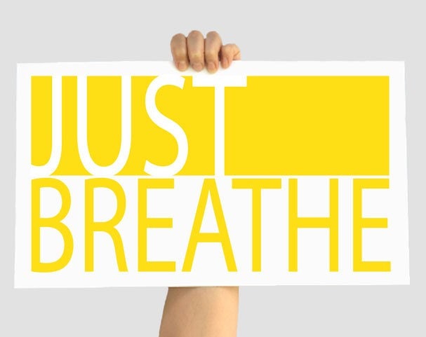Just Breathe - Yellow 12 X 18 Decor Print