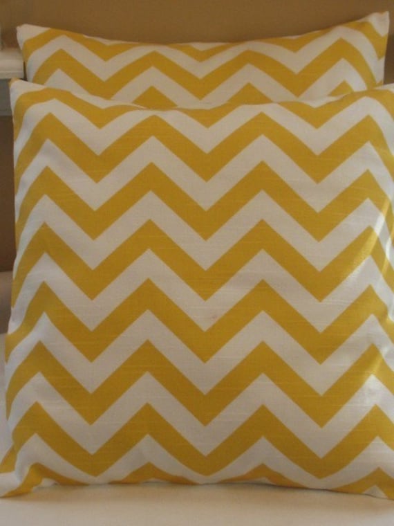 Two   Texture Corn Yellow Collection Two 16 x 16 Pillow Covers Premier Prints ZigZag Texture Yellow