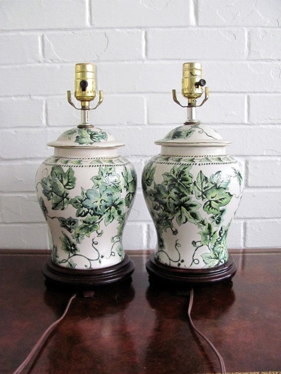 Vintage Pair Chinese Porcelain Lamps
