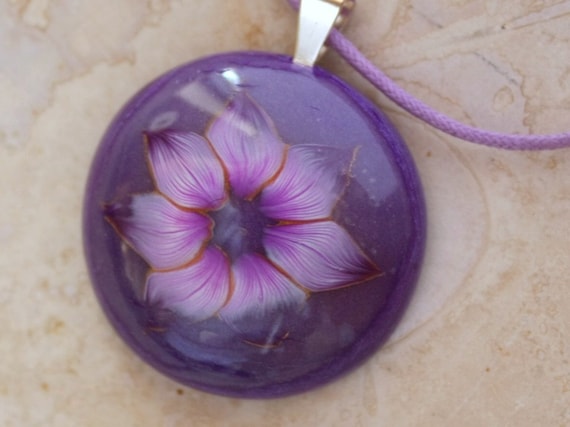 Handmade Purple Flower Necklace
