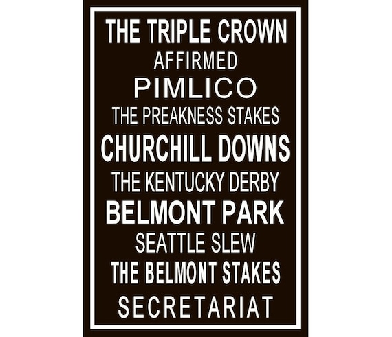 The Triple Crown BROWN (with  white border) - 20x30 Gallery Wrap Canvas