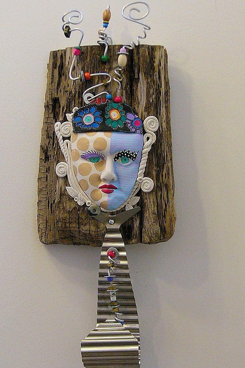 All Tied Up  Found object recycled sculpture