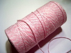 Light Pink and White Baker's Twine - 240 yard spool