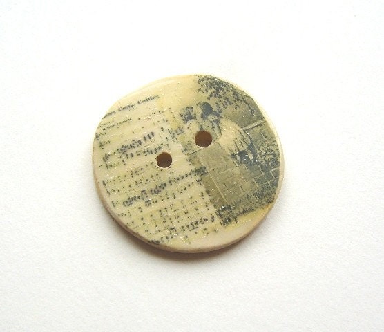 Love came calling, A handmade ceramic sew on button