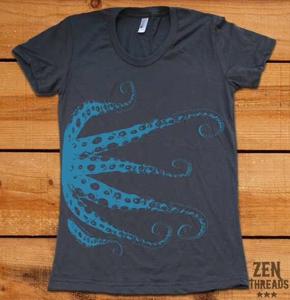 Womens OCTOPUS Tentacles t-shirt american apparel  S M L XL (15 Colors Available)