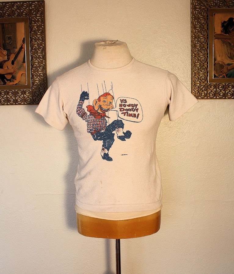 It's HOWDY DOODY Time 1950's Rare Cotton Sweatshirt T Shirt - Made by Varsity House - Novelty - Collectable - VLV - Rockabilly - Size Mens Small to Medium