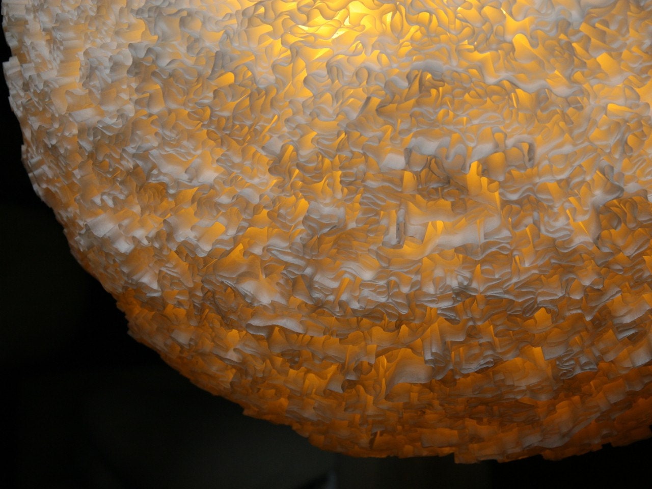 Tufted Ruffles Pendant Light - Large Round Hanging Lamp