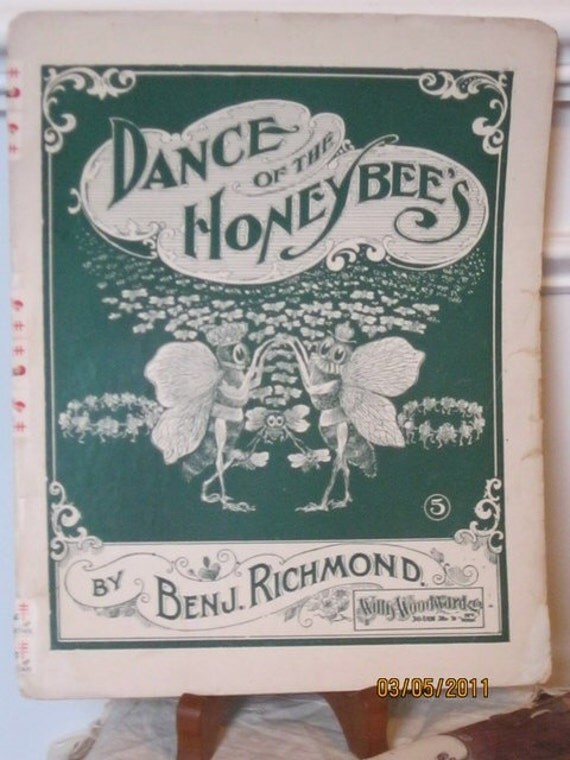 Vintage AUSTRALIAN Sheet music- Dance of the Honey Bees - 1902 by Benj. Richmond, Willis Woodward