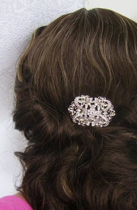 Vintage Inspired Art Deco Rhinestone Hair Comb by Romancing the Bling