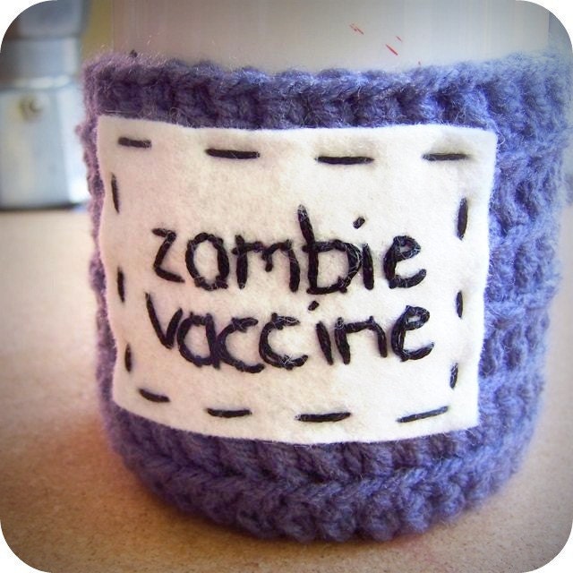 Zombie Vaccine funny coffee mug cozy handmade