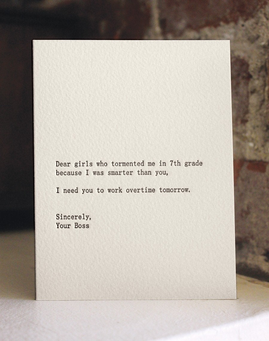dear girls. letterpress card
