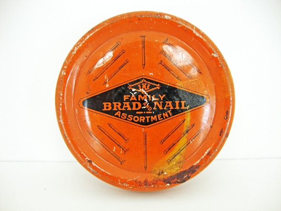 Vintage Brad and Nail Assortment Tin