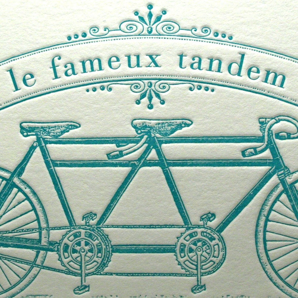 Famous Bicycle Built for Two in Teal